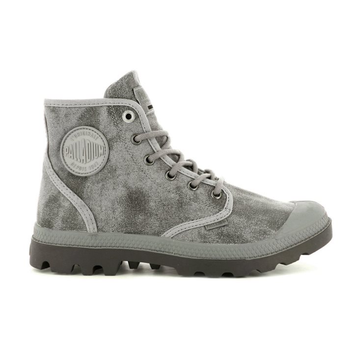 Palladium Pampa Hi WAX Men\'s Boots Grey | UK R706-QLP